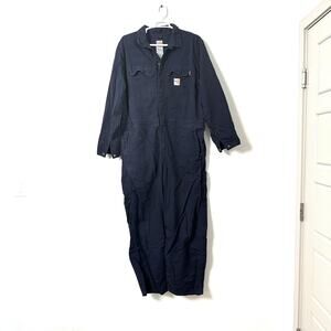 Carhartt FR Coveralls Mens 48 Regular Navy Flame Resistant Work Zip FRX010 HRC2